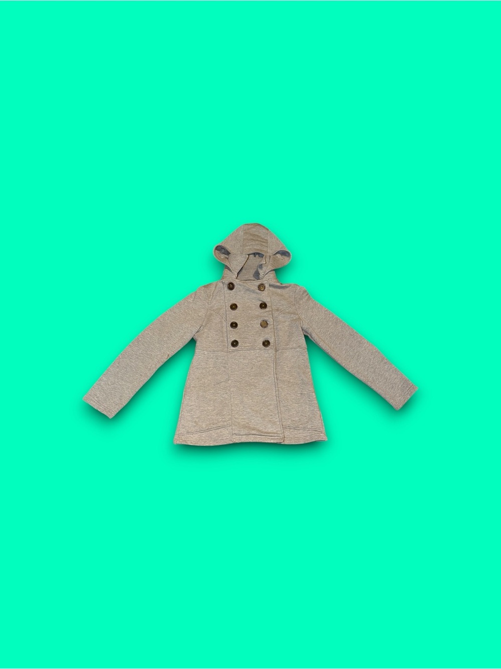 Mossimo Small cotton Button Up button Hooded jacket Grey